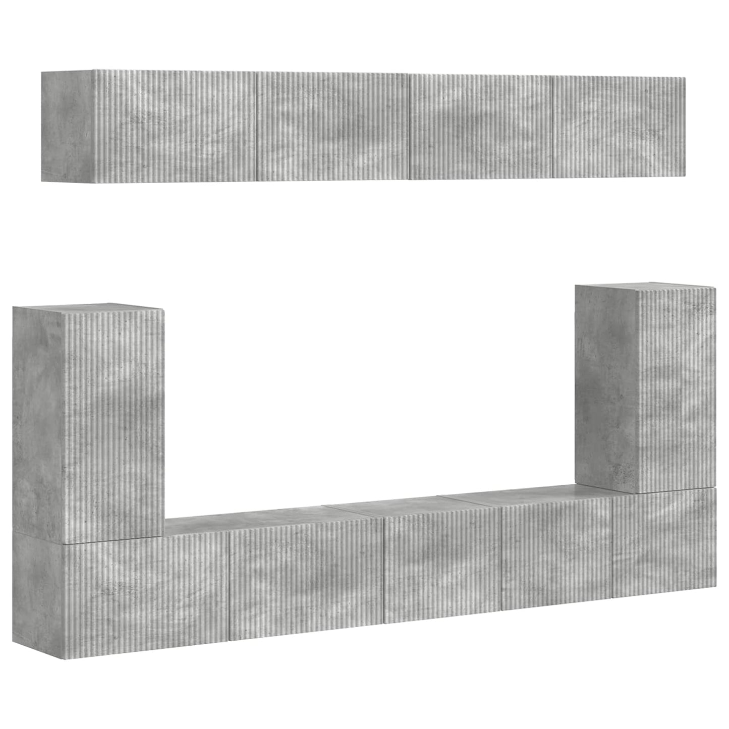 TV szekrény garnitúra 5 pcs Beton Szürke Faanyag