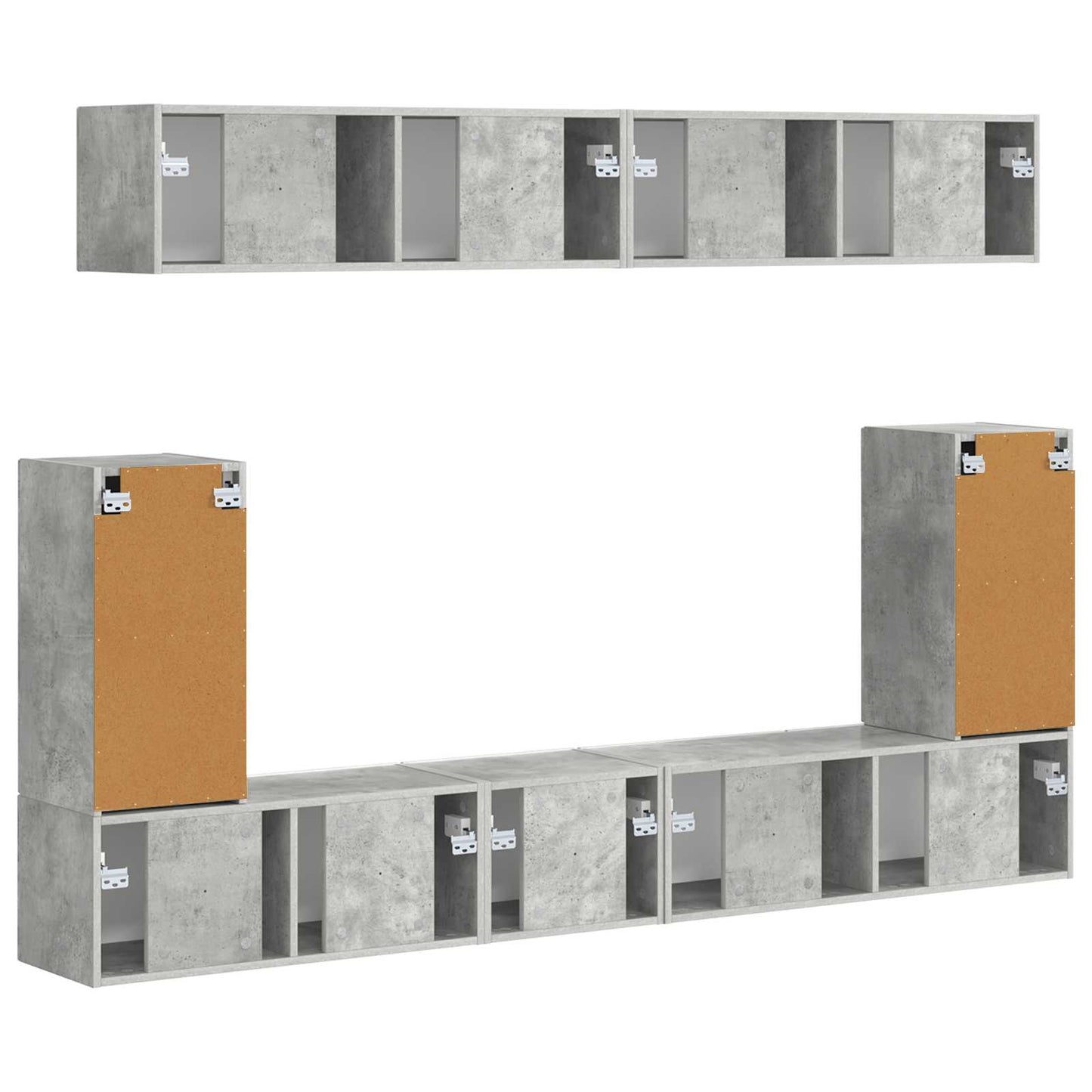 TV szekrény garnitúra 5 pcs Beton Szürke Faanyag