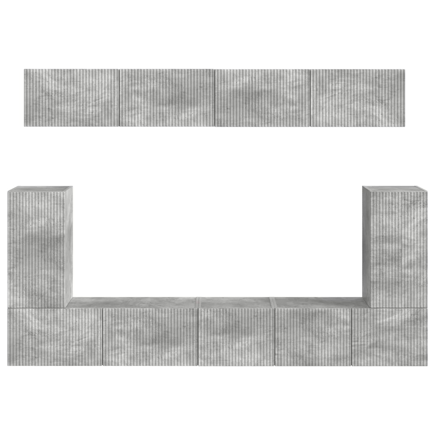 TV szekrény garnitúra 5 pcs Beton Szürke Faanyag
