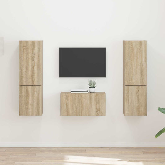 TV szekrény garnitúra 5 pcs Sonoma tölgy Faanyag
