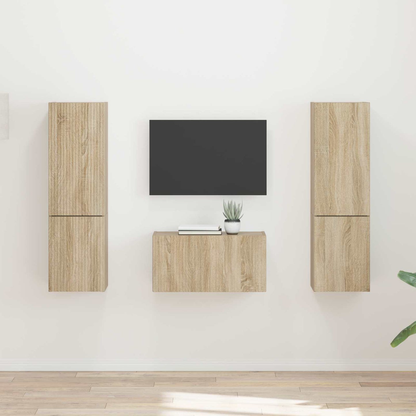 TV szekrény garnitúra 5 pcs Sonoma tölgy Szerelt Fa