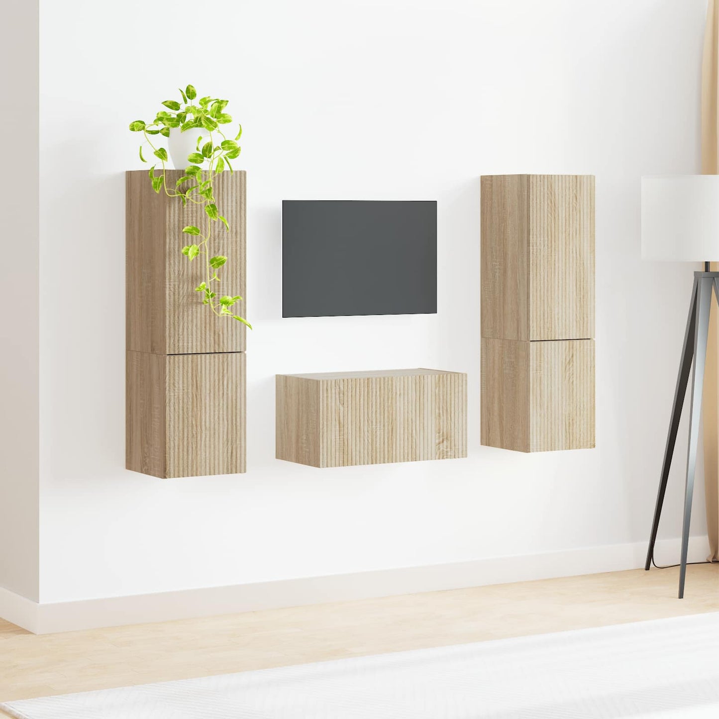TV szekrény garnitúra 5 pcs Sonoma tölgy Szerelt Fa