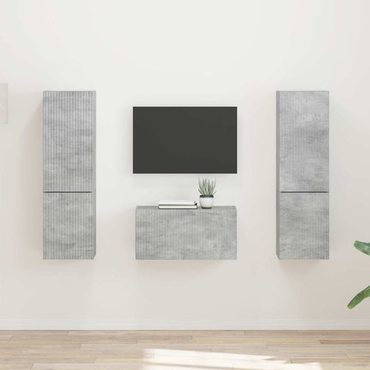 TV szekrény garnitúra 5 pcs Beton Szürke Faanyag