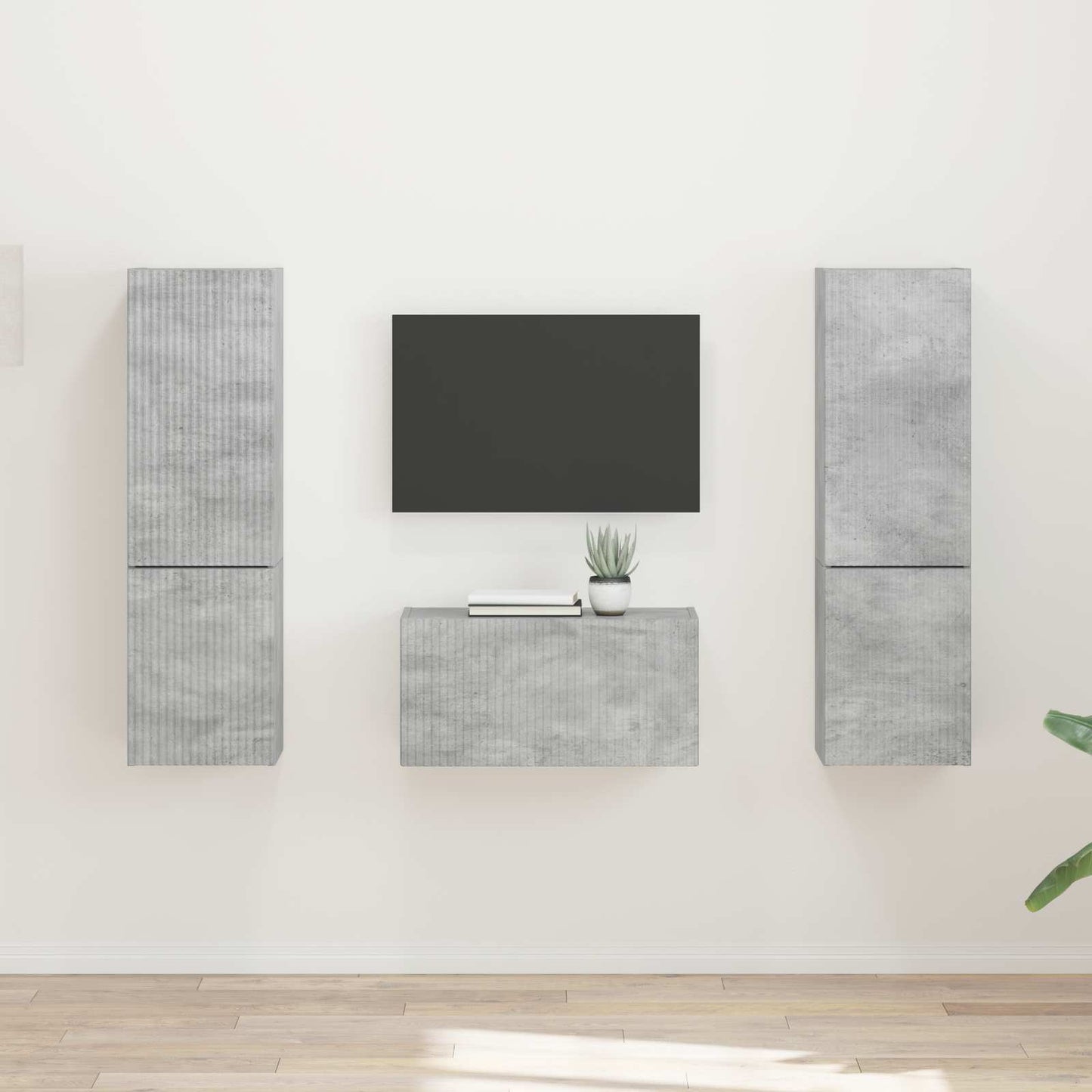 TV szekrény garnitúra 5 pcs Beton Szürke Faanyag