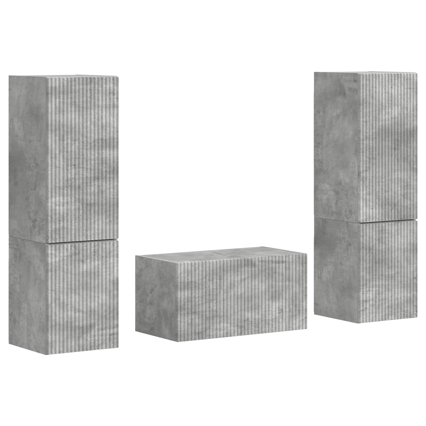 TV szekrény garnitúra 5 pcs Beton Szürke Faanyag