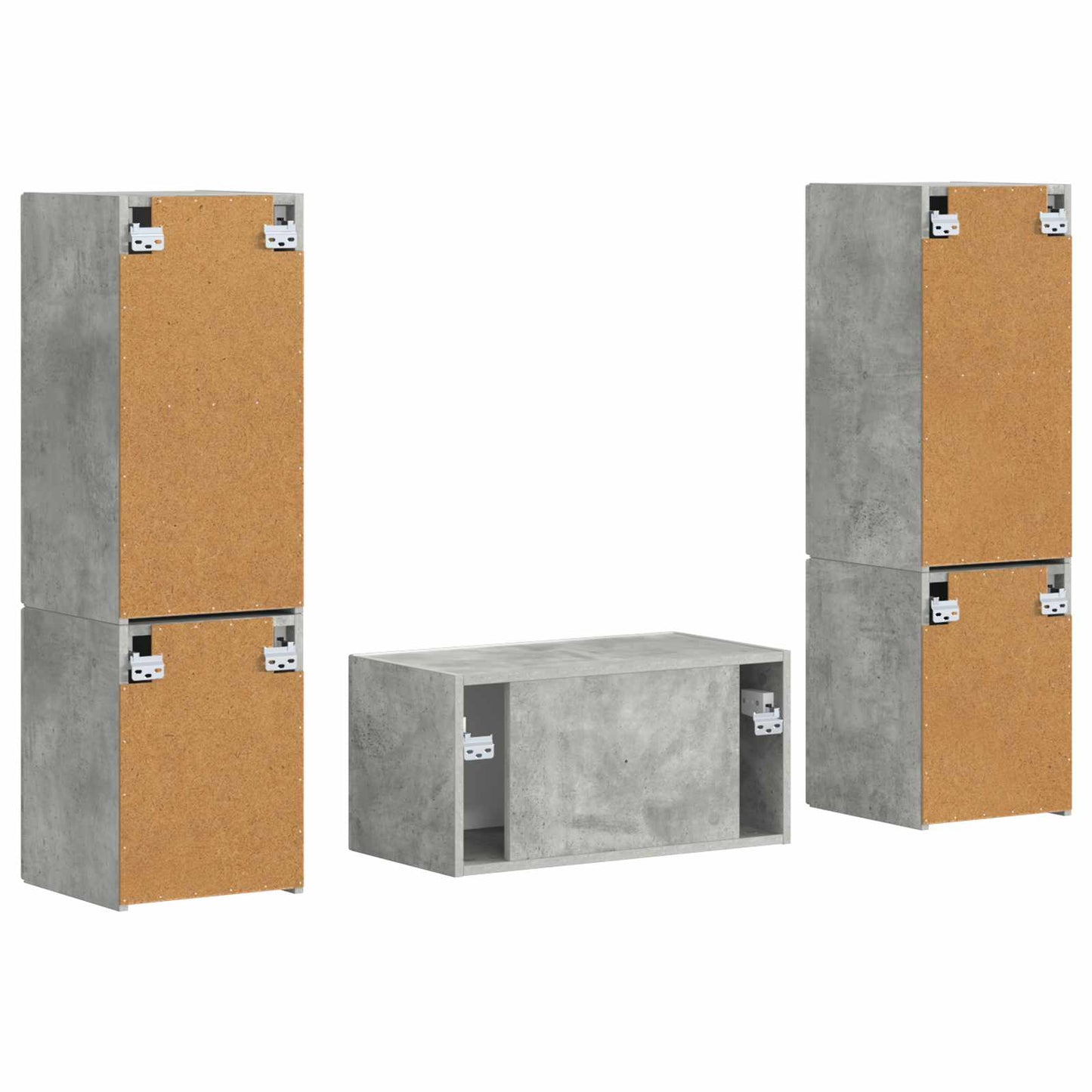 TV szekrény garnitúra 5 pcs Beton Szürke Faanyag