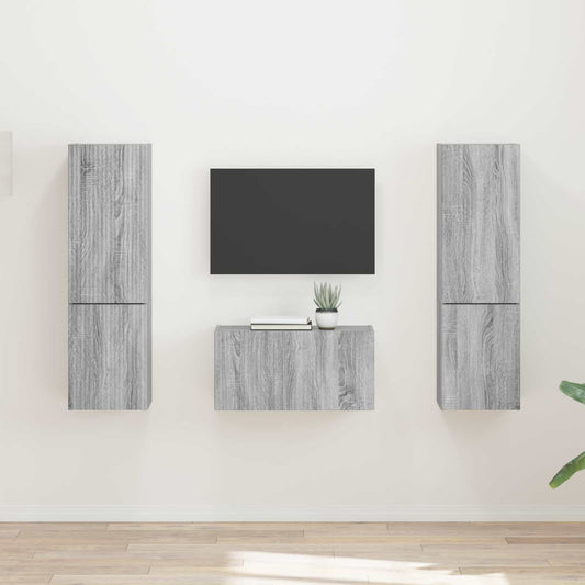 TV szekrény garnitúra 5 pcs Szürke Sonoma Faanyag