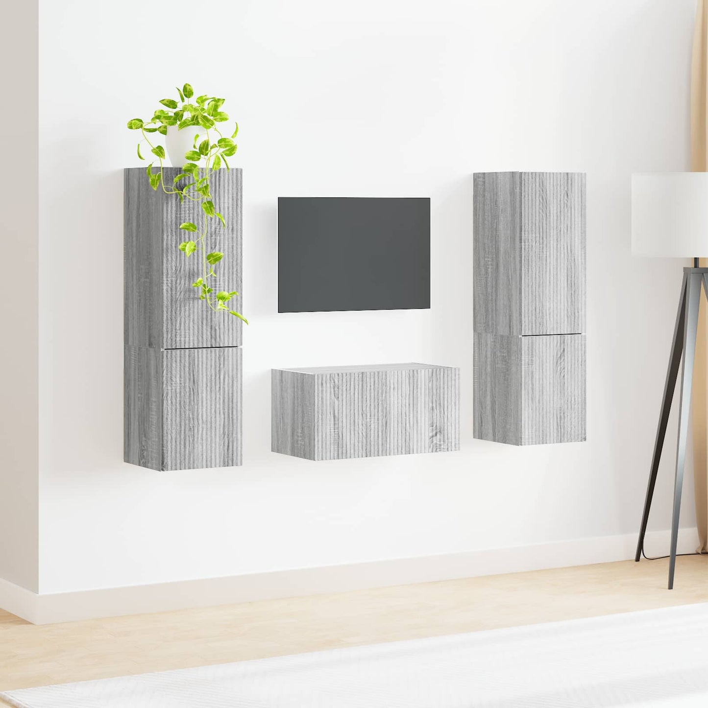 TV szekrény garnitúra 5 pcs Szürke Sonoma Faanyag
