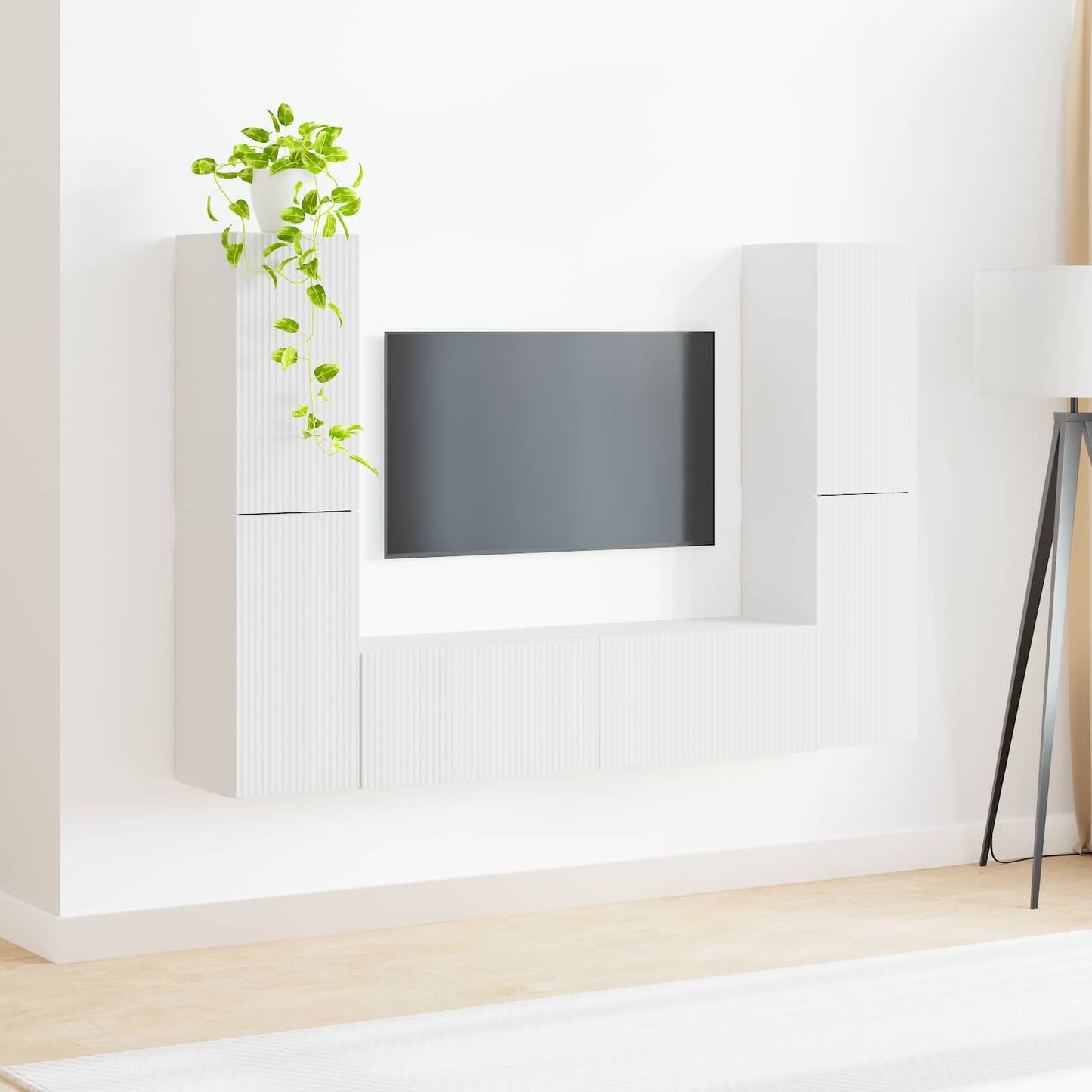 TV szekrény garnitúra 6 pcs Fehér Szerelt Fa