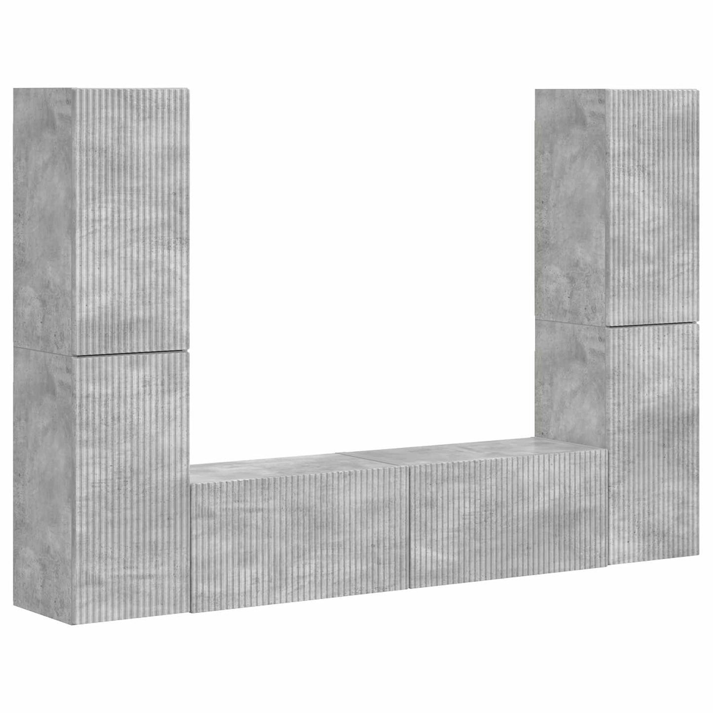 TV szekrény garnitúra 6 pcs Beton Szürke Szerelt Fa