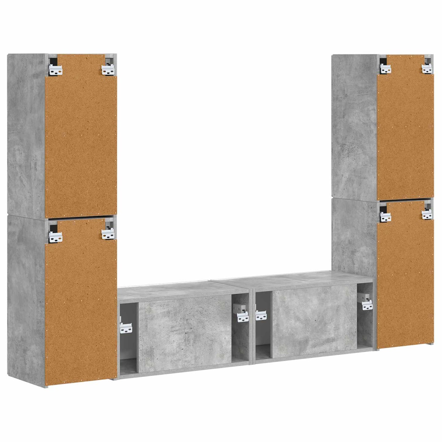 TV szekrény garnitúra 6 pcs Beton Szürke Szerelt Fa