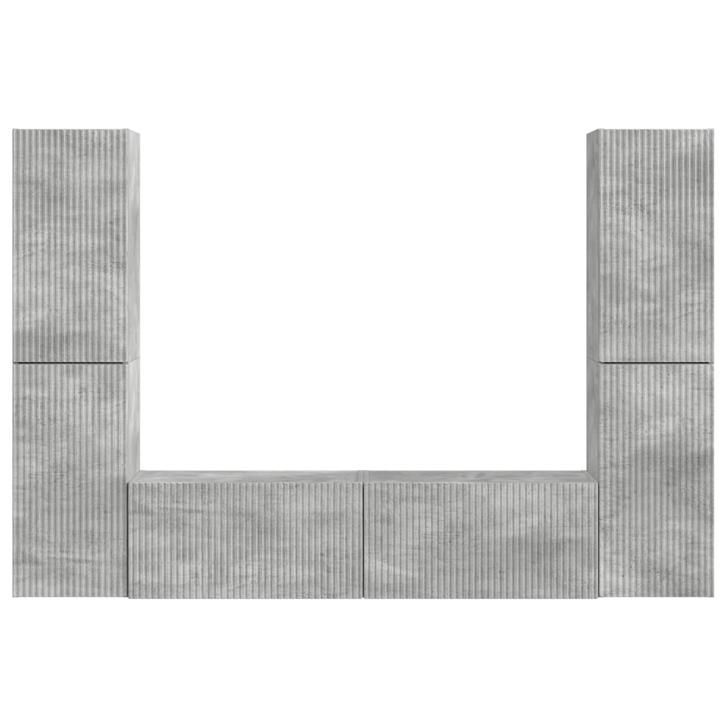 TV szekrény garnitúra 6 pcs Beton Szürke Szerelt Fa