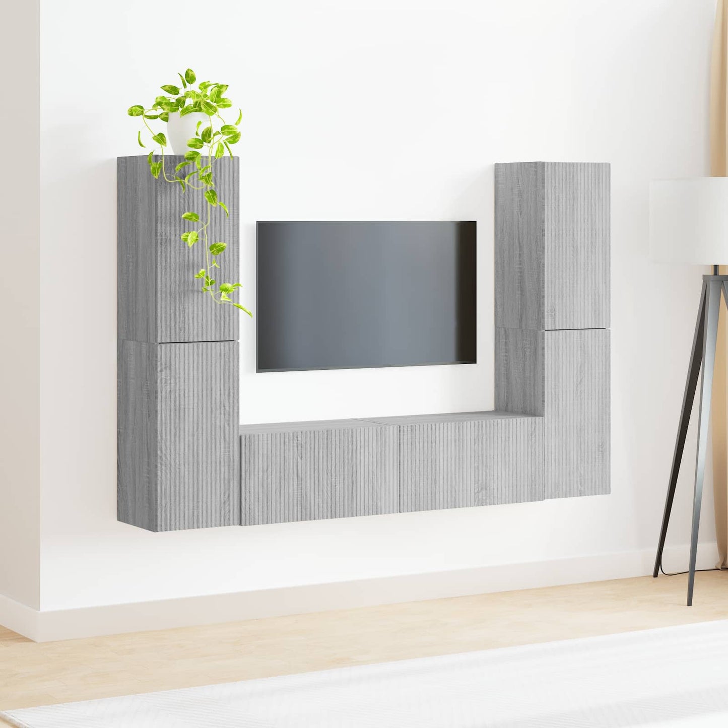 TV szekrény garnitúra 6 pcs Szürke Sonoma Faanyag