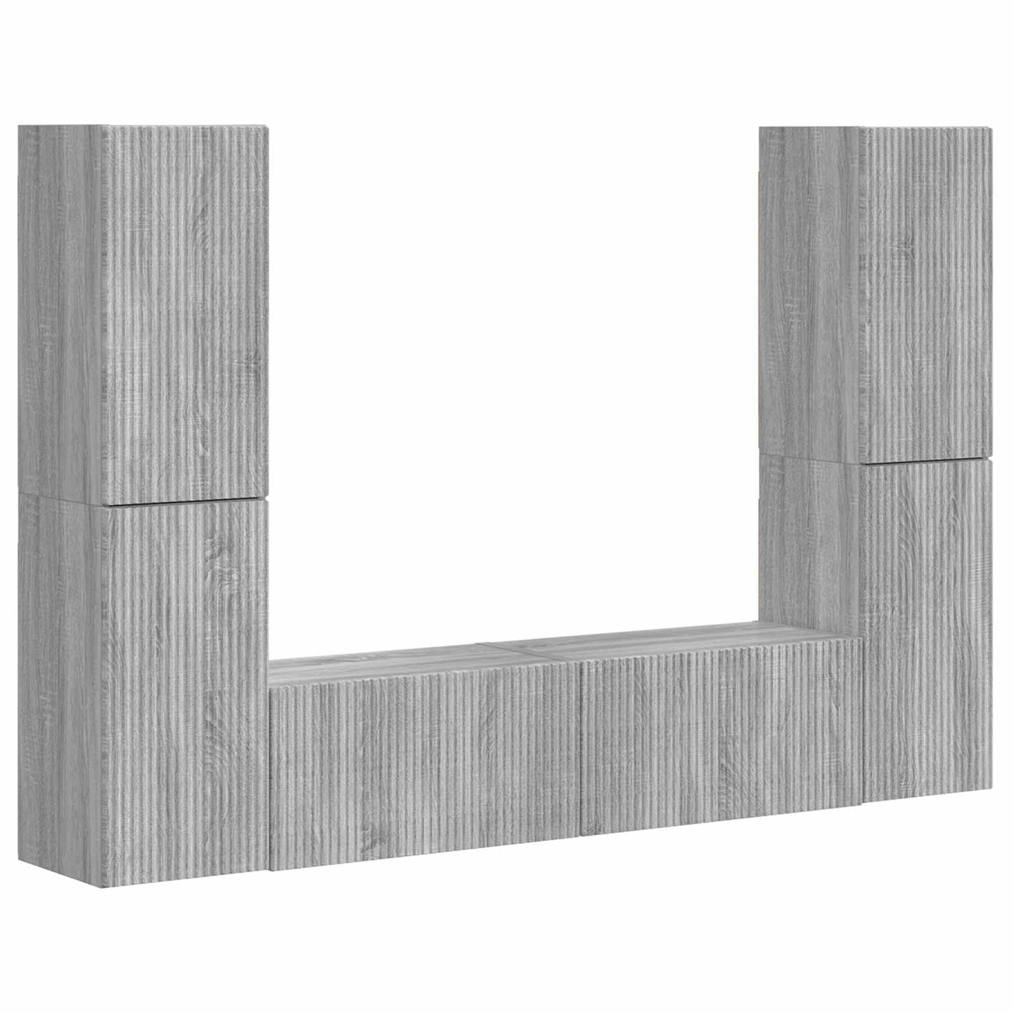 TV szekrény garnitúra 6 pcs Szürke Sonoma Faanyag