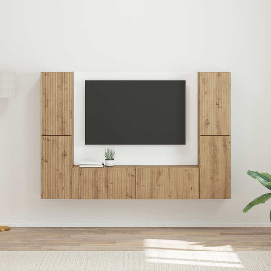 TV szekrény garnitúra 6 pcs Artisan tölgy Faanyag