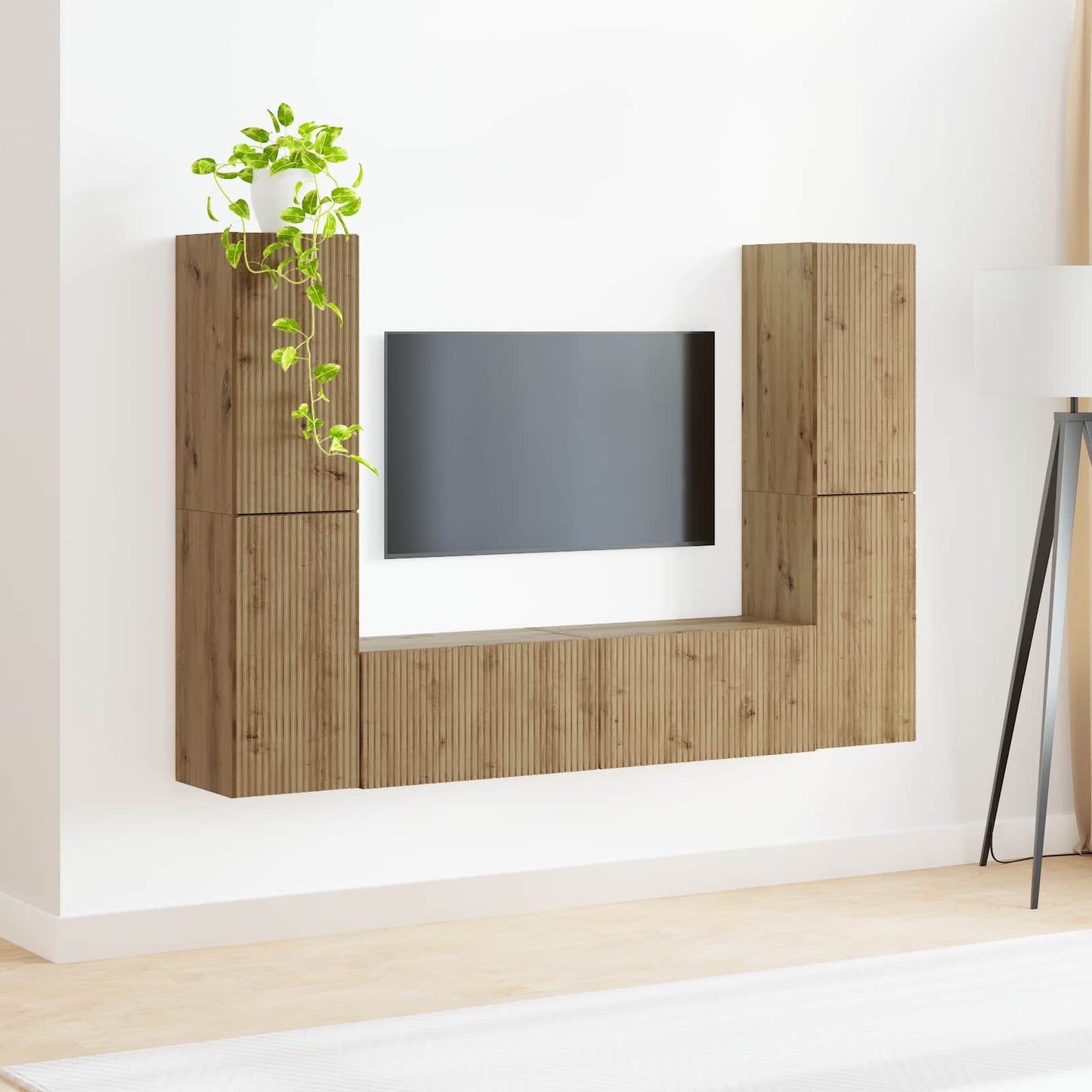 TV szekrény garnitúra 6 pcs Artisan tölgy Szerelt Fa