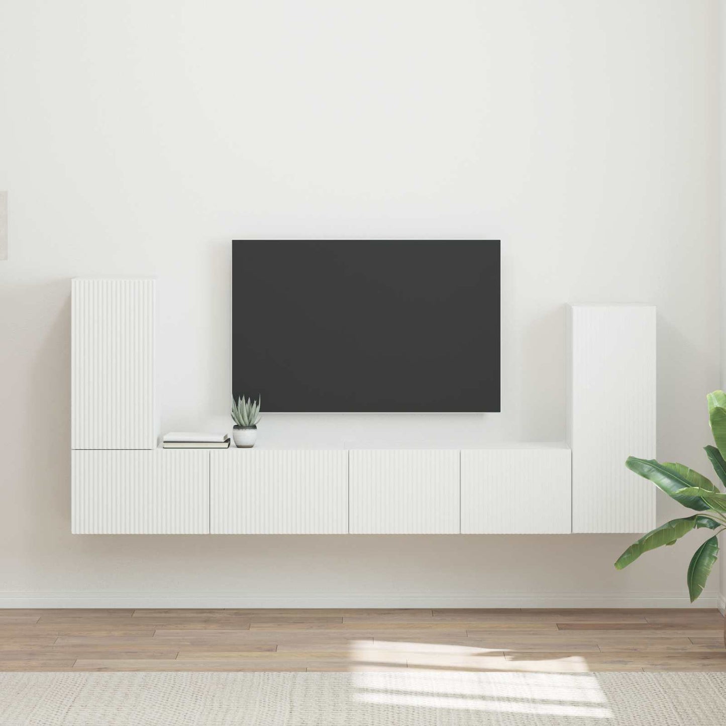 TV szekrény garnitúra 4 db Fehér Szerelt Fa