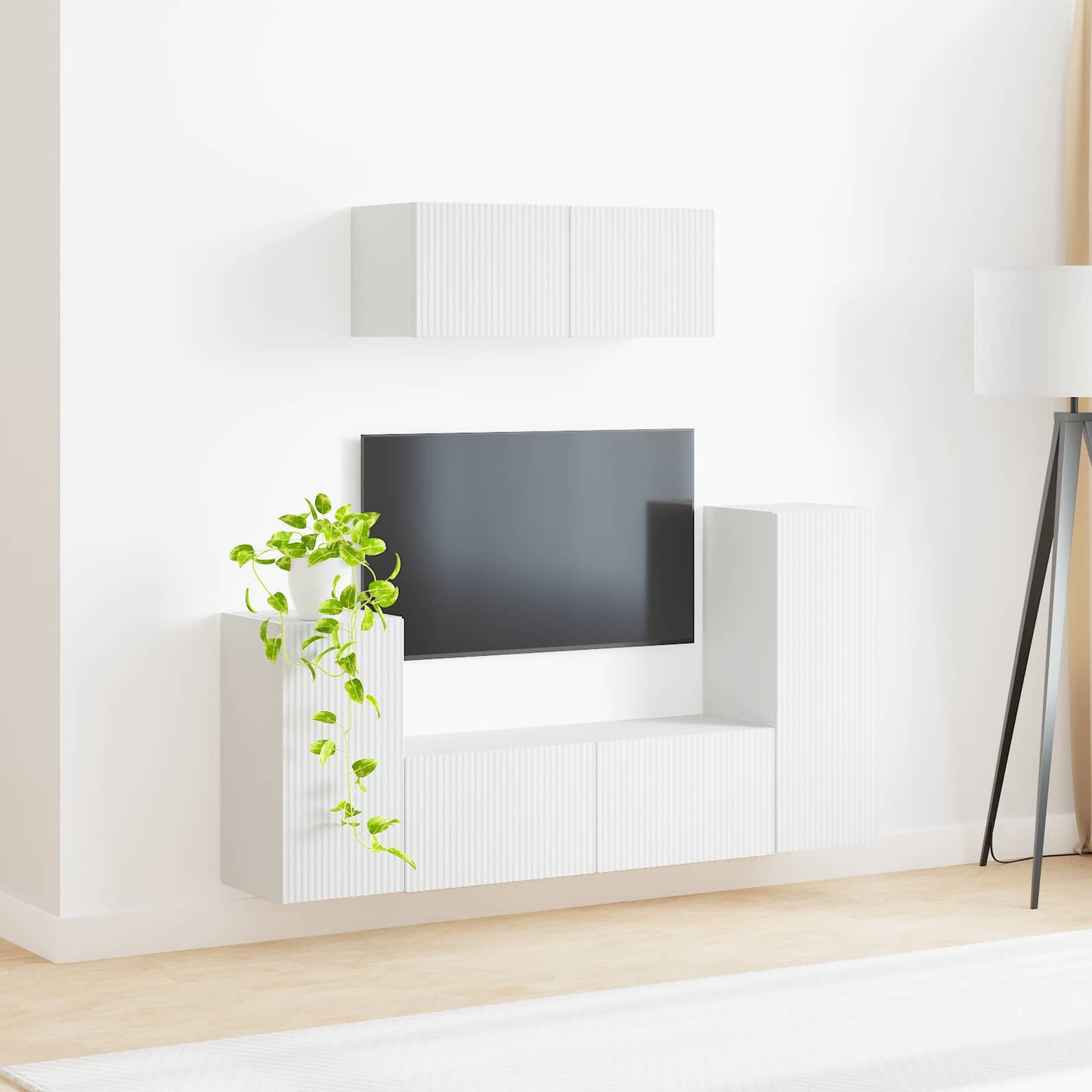 TV szekrény garnitúra 4 db Fehér Szerelt Fa