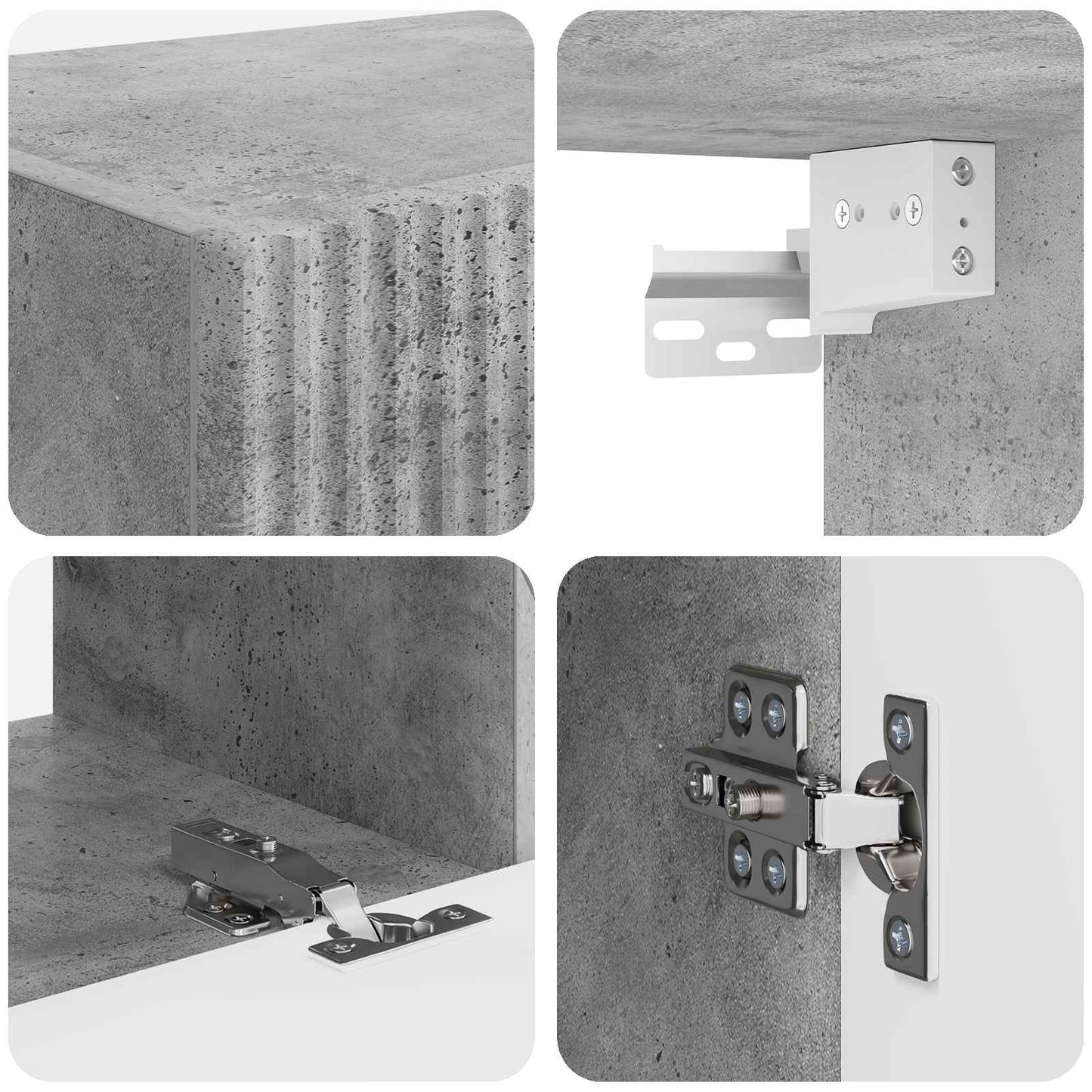 TV szekrény garnitúra 4 pcs Beton Szürke Faanyag