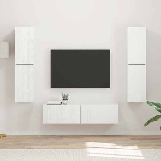TV szekrény garnitúra 6 pcs Fehér Faanyag