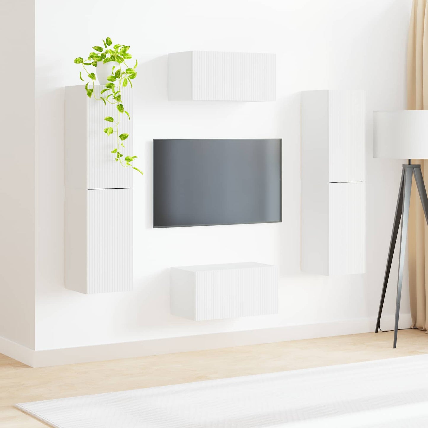 TV szekrény garnitúra 6 pcs Fehér Szerelt Fa