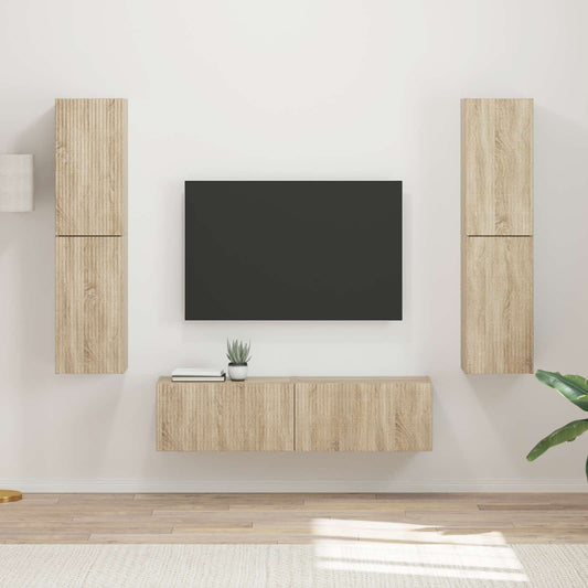 TV szekrény garnitúra 6 pcs Sonoma tölgy Faanyag
