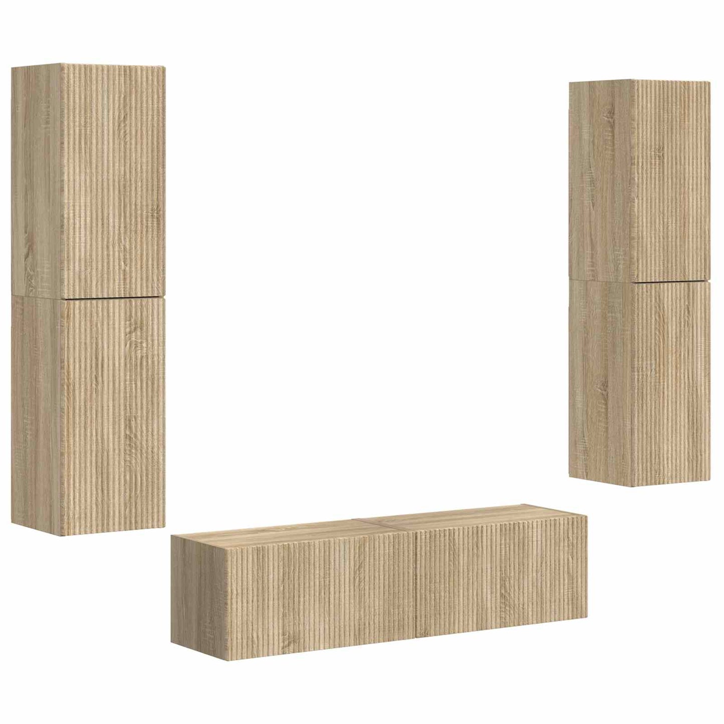 TV szekrény garnitúra 6 pcs Sonoma tölgy Szerelt Fa