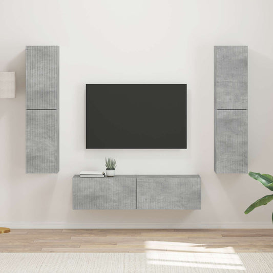 TV szekrény garnitúra 6 pcs Beton Szürke Faanyag