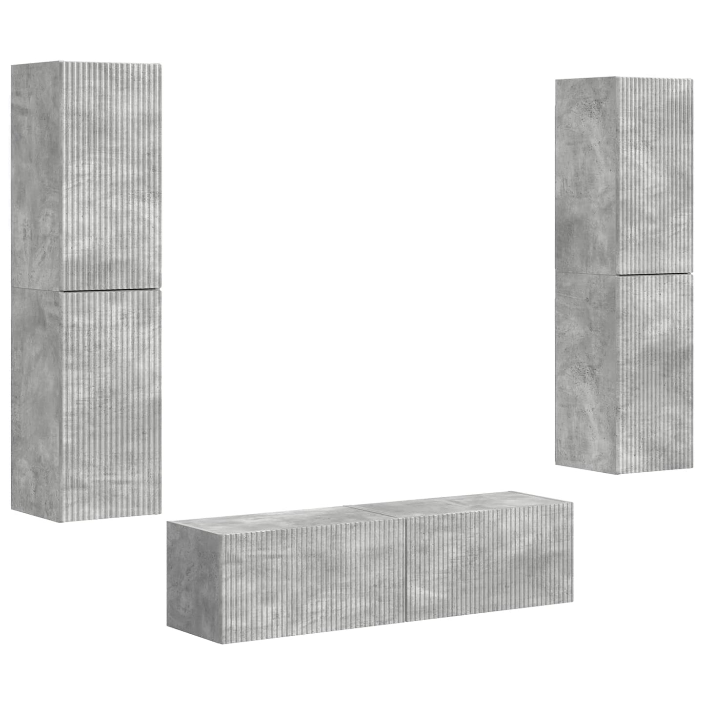 TV szekrény garnitúra 6 pcs Beton Szürke Szerelt Fa