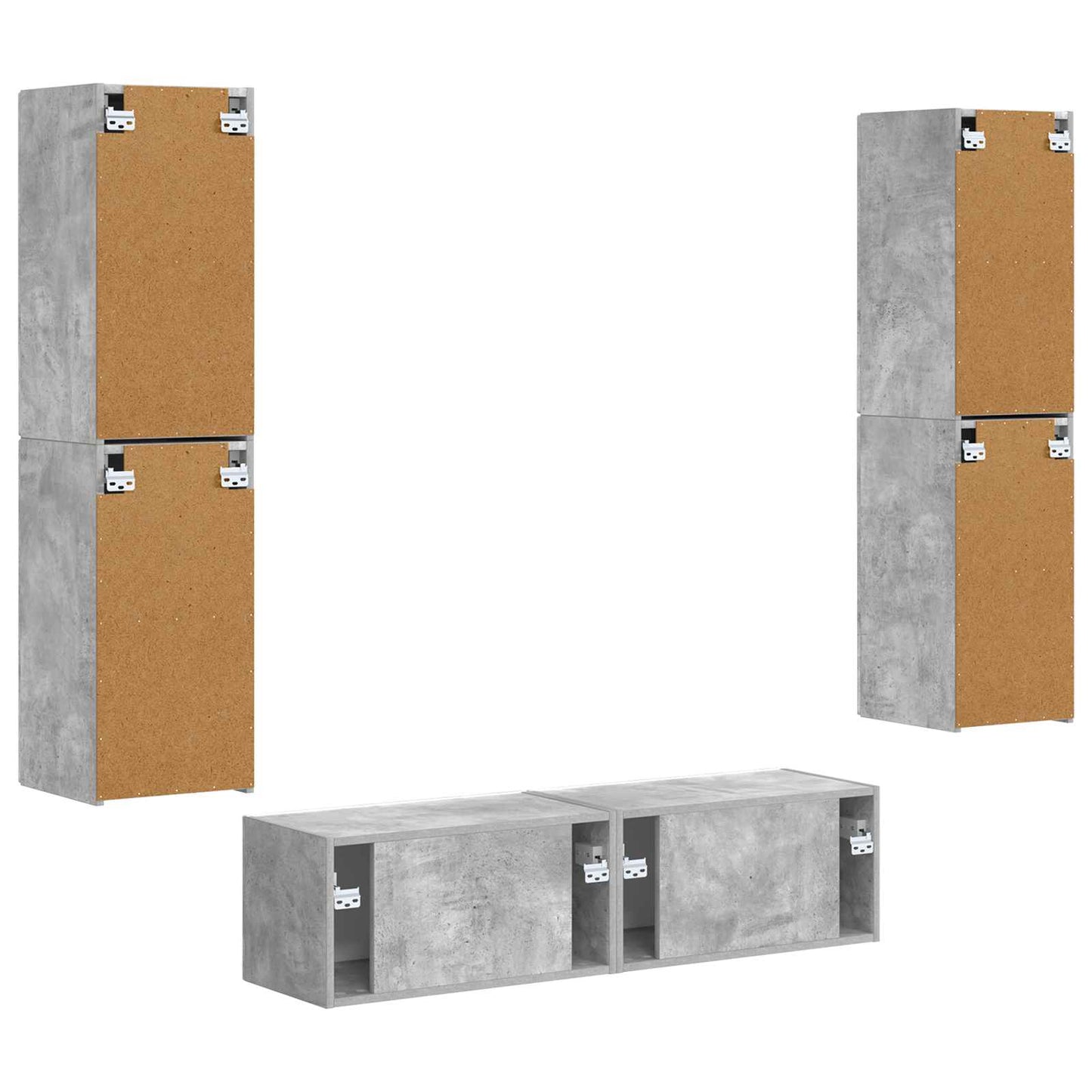TV szekrény garnitúra 6 pcs Beton Szürke Szerelt Fa