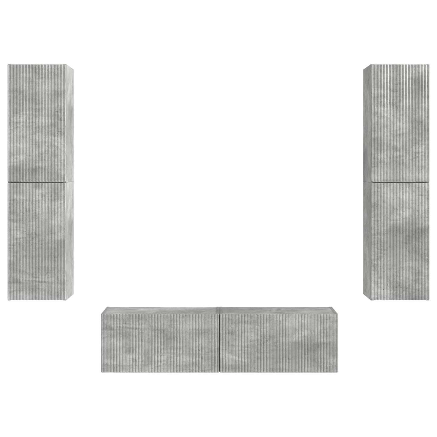 TV szekrény garnitúra 6 pcs Beton Szürke Szerelt Fa