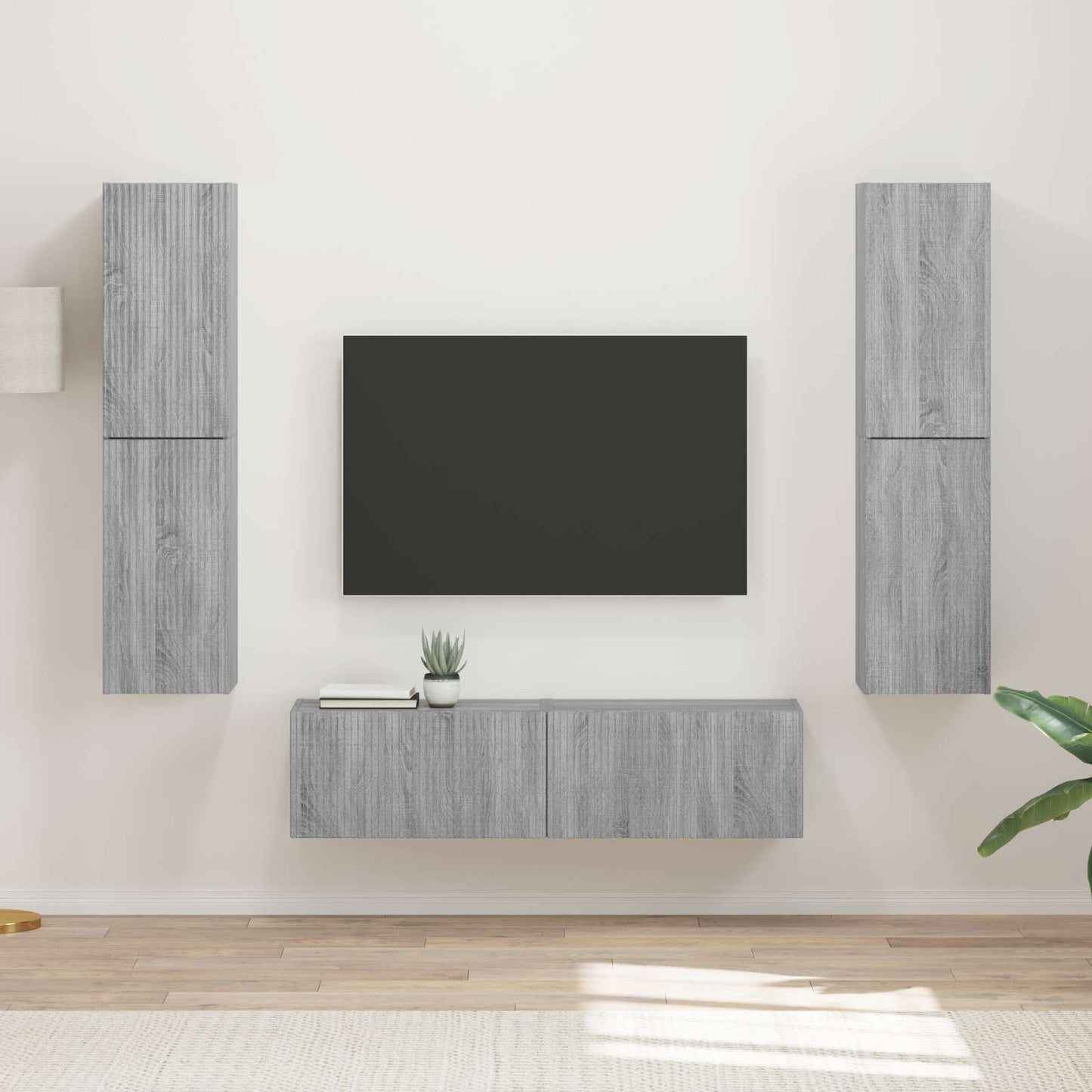 TV szekrény garnitúra 6 pcs Szürke Sonoma Faanyag