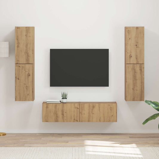 TV szekrény garnitúra 6 pcs Artisan tölgy Faanyag