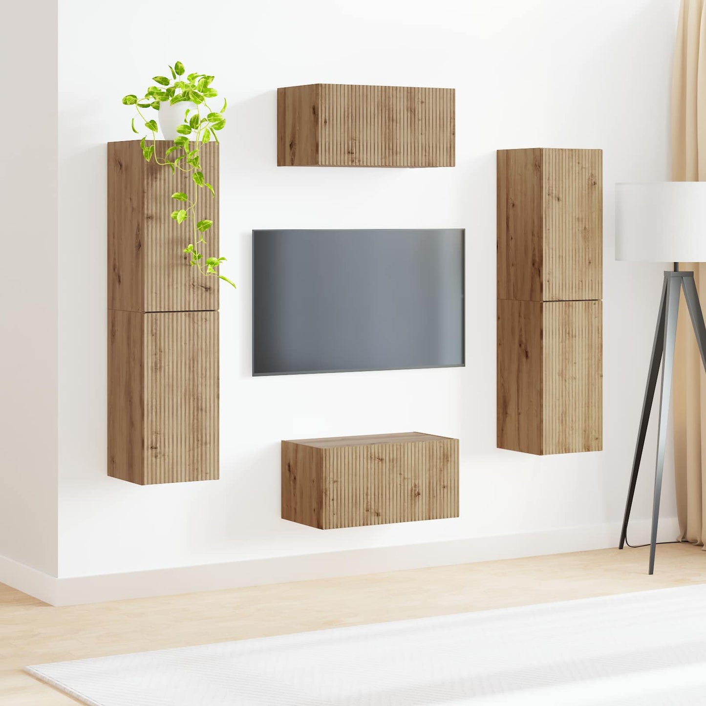 TV szekrény garnitúra 6 pcs Artisan tölgy Szerelt Fa