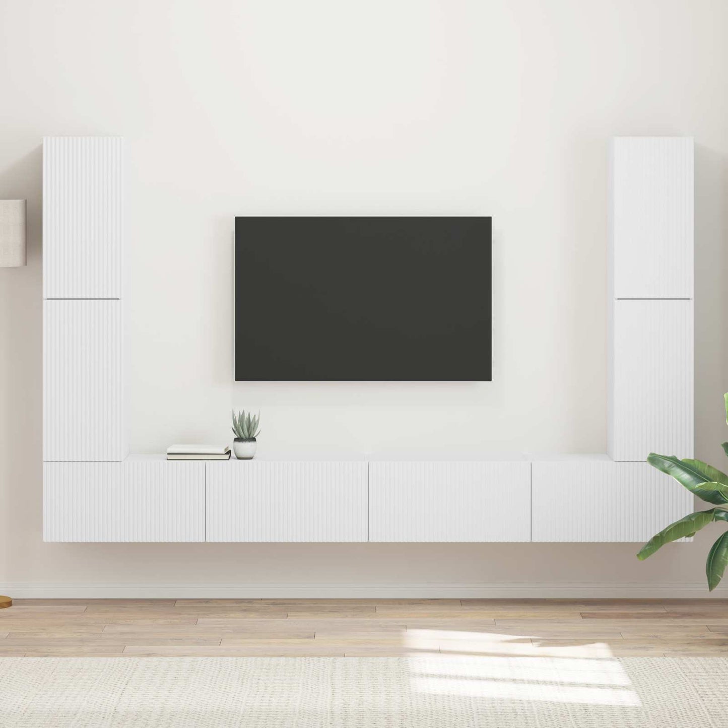TV szekrény garnitúra 8 pcs Fehér Szerelt Fa