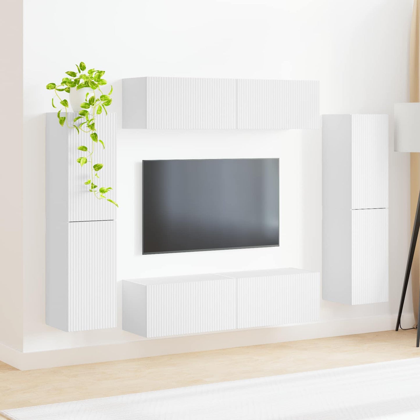 TV szekrény garnitúra 8 pcs Fehér Szerelt Fa