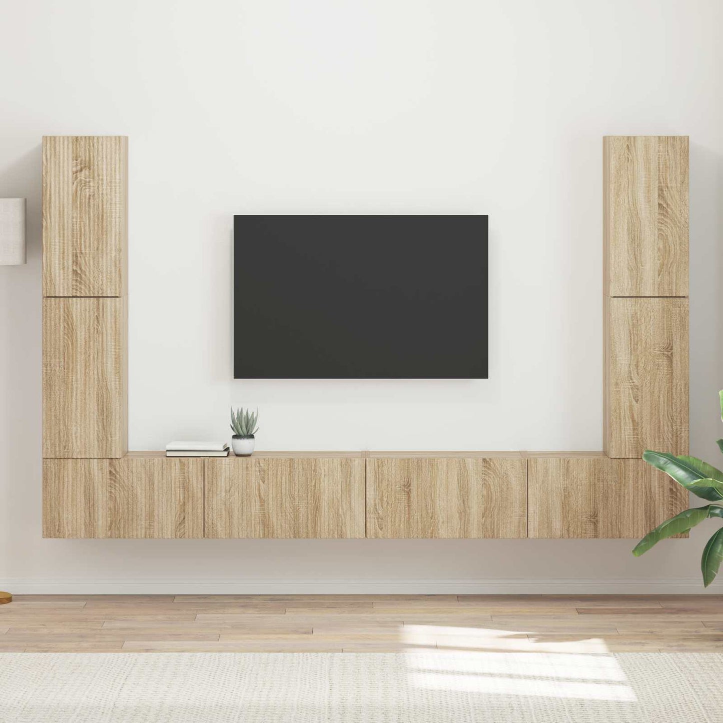 TV szekrény garnitúra 8 pcs Sonoma tölgy Szerelt Fa