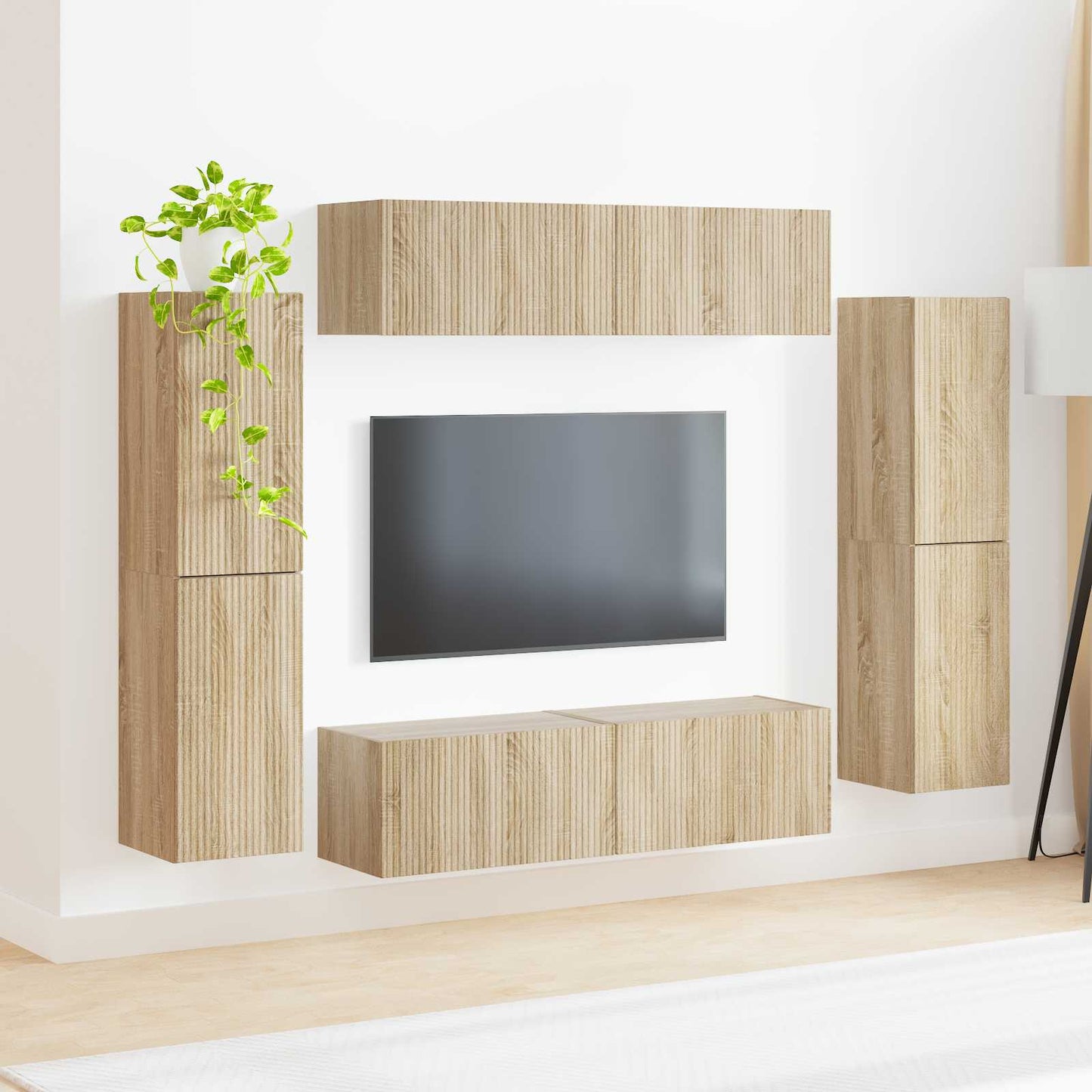 TV szekrény garnitúra 8 pcs Sonoma tölgy Szerelt Fa