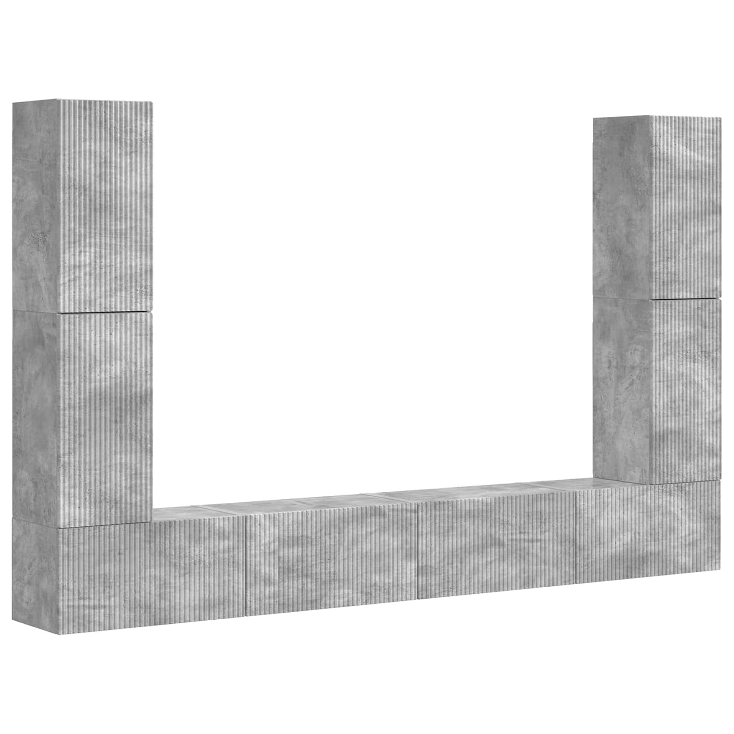 TV szekrény garnitúra 8 pcs Beton Szürke Faanyag