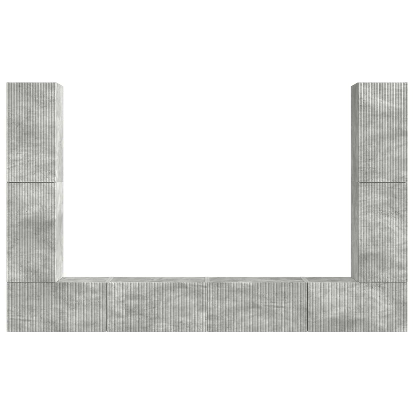 TV szekrény garnitúra 8 pcs Beton Szürke Faanyag