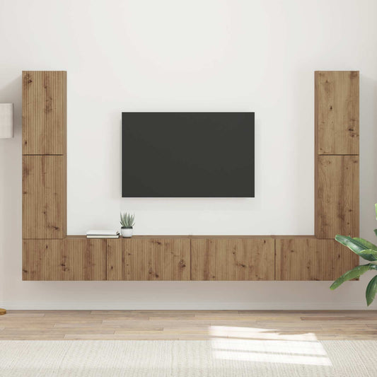 TV szekrény garnitúra 8 pcs Artisan tölgy Faanyag
