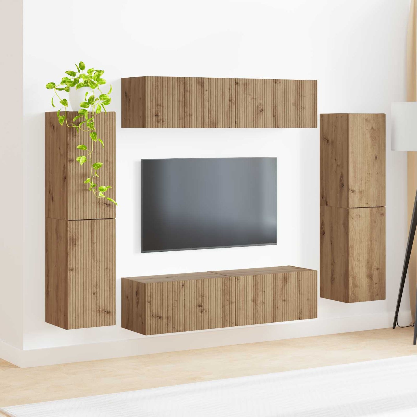 TV szekrény garnitúra 8 pcs Artisan tölgy Szerelt Fa