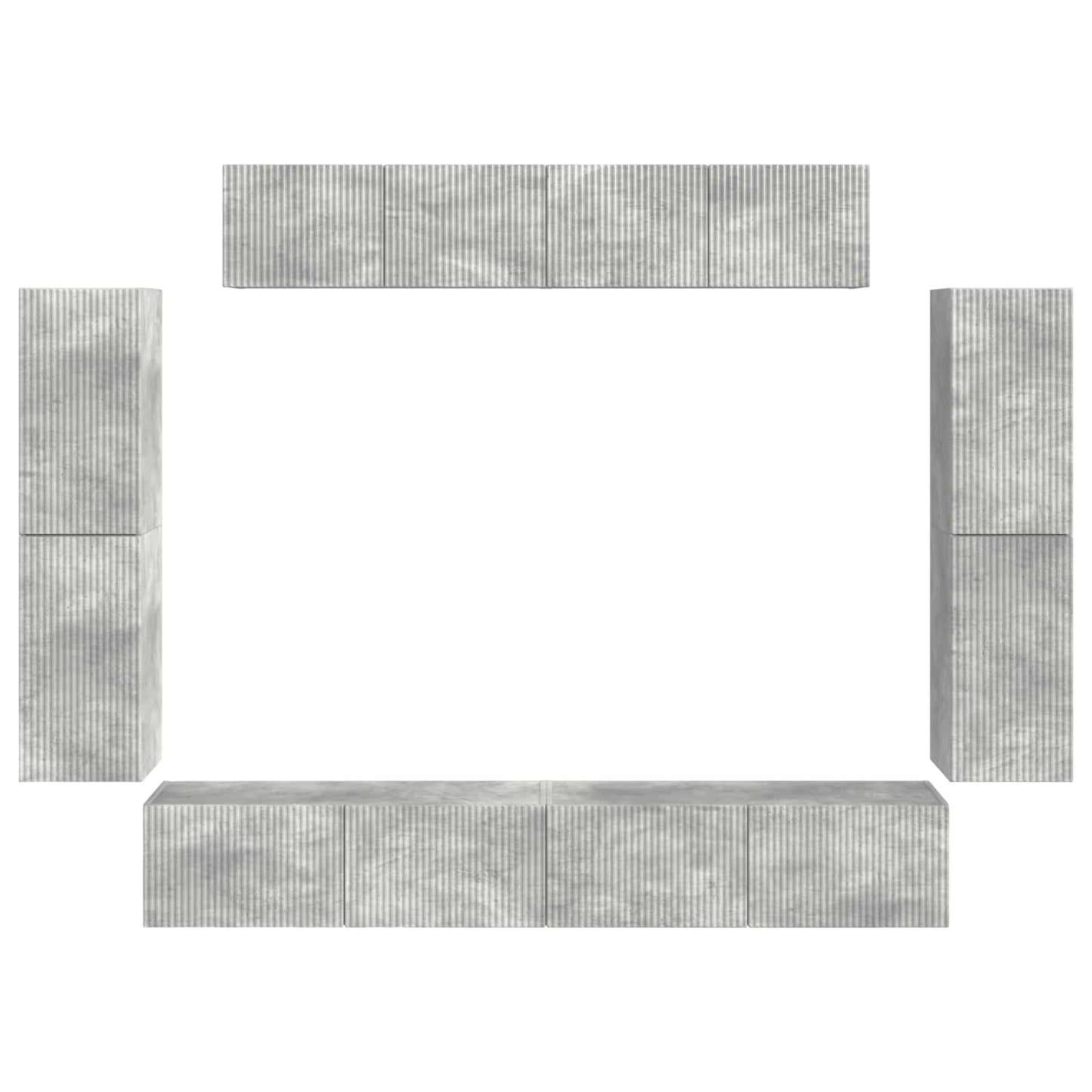TV szekrény 8 pcs Beton Szürke