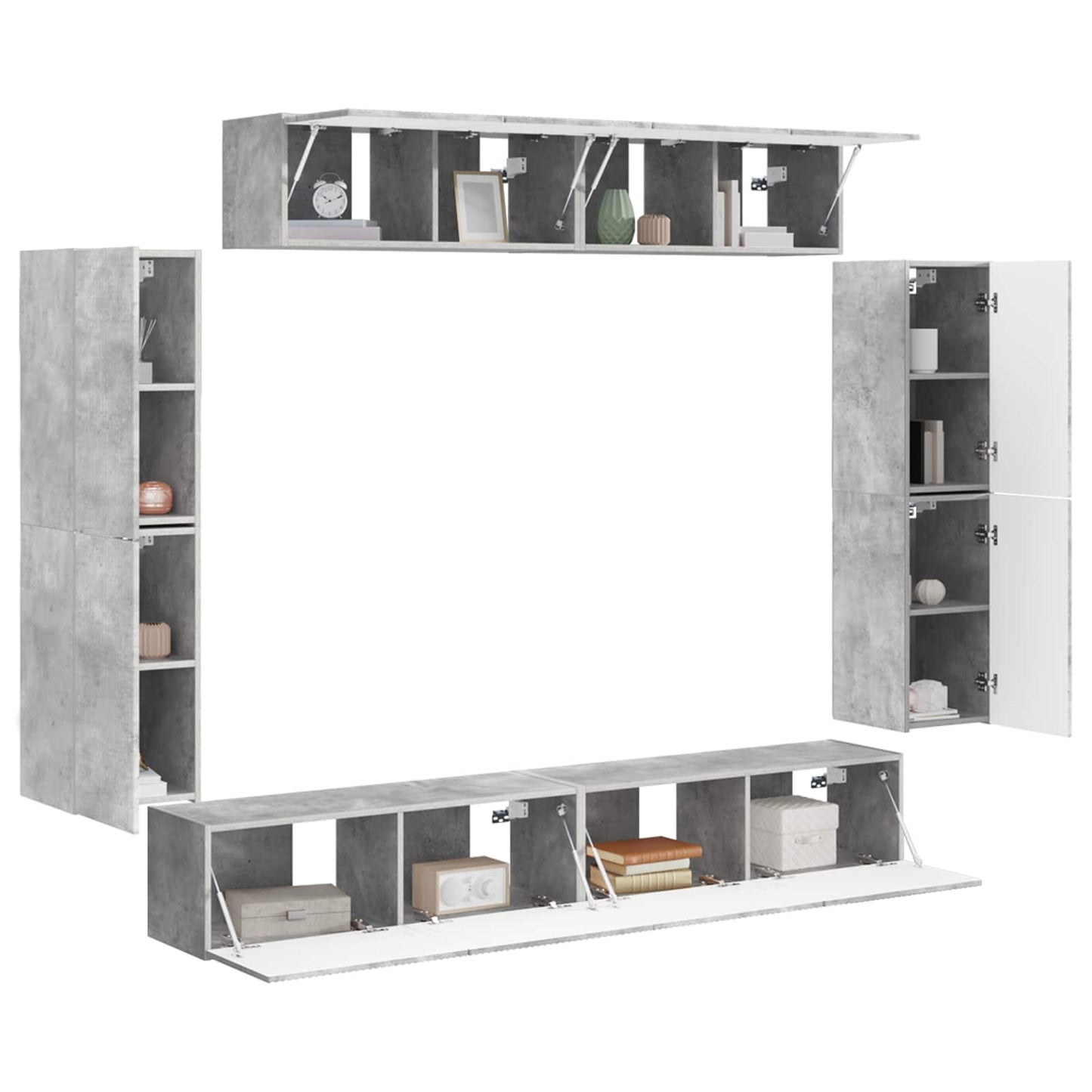 TV szekrény 8 pcs Beton Szürke