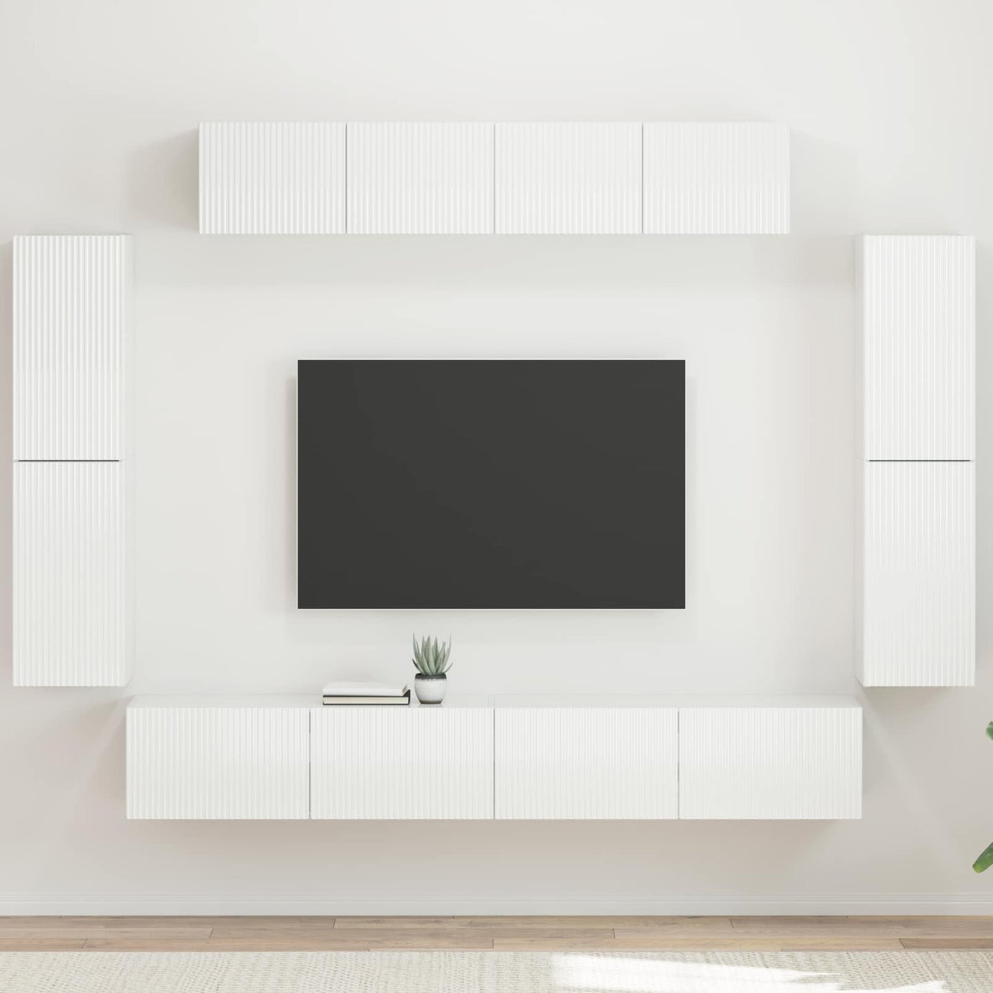 TV szekrény 8 pcs Magas Fényű Fehér