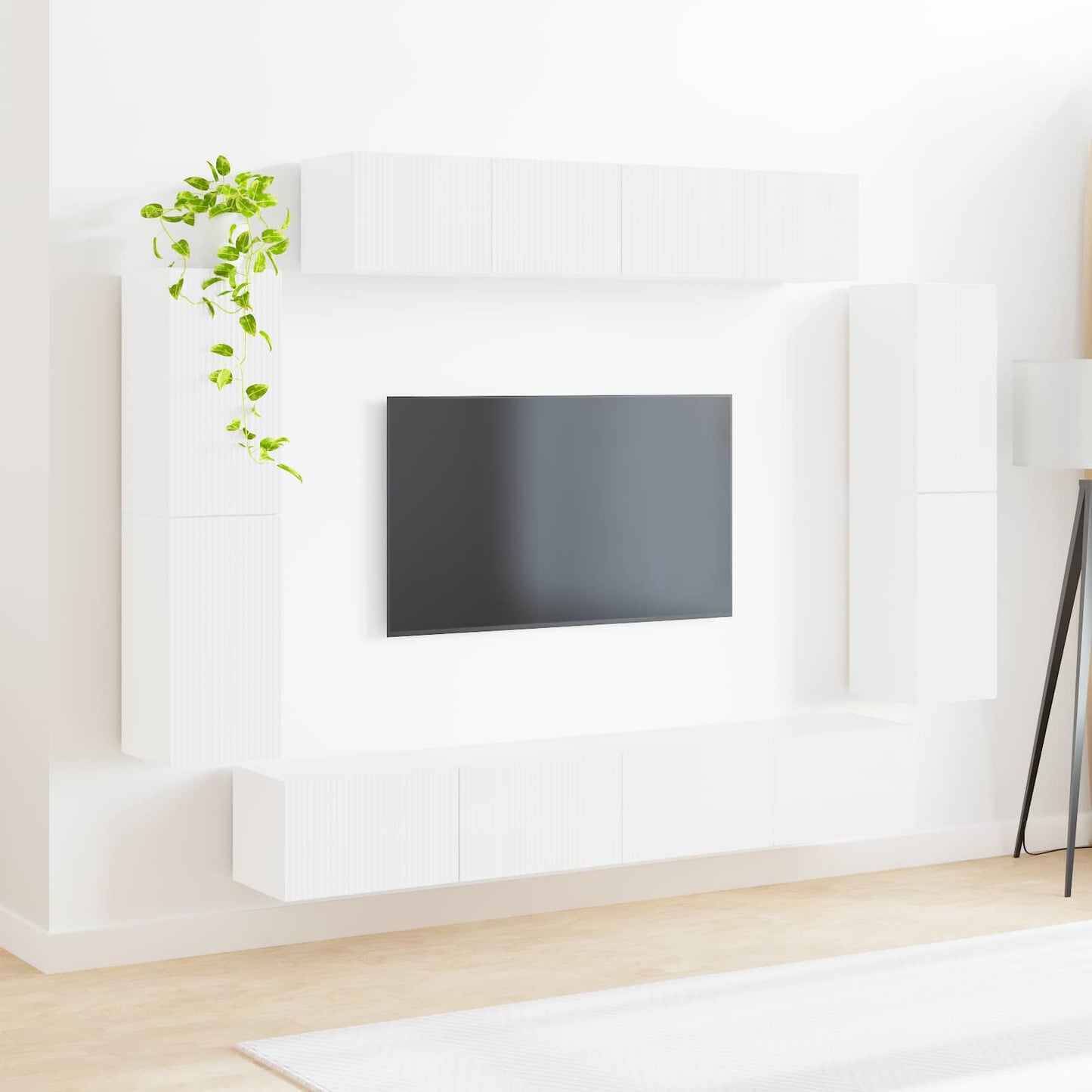 TV szekrény 8 pcs Magas Fényű Fehér