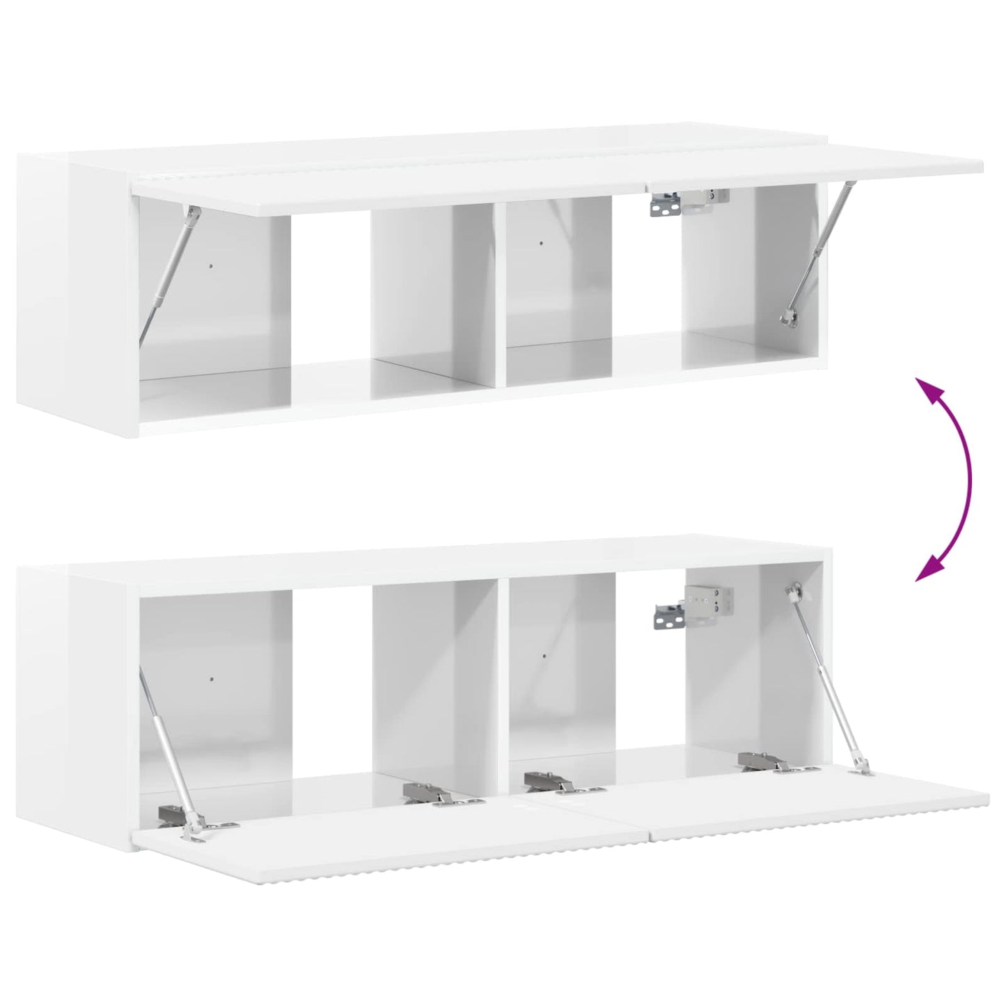 TV szekrény 8 pcs Magas Fényű Fehér