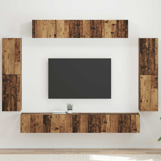 TV szekrény 8 pcs Öreg fa