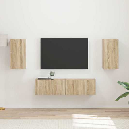 TV szekrény garnitúra 4 pcs Sonoma tölgy Faanyag