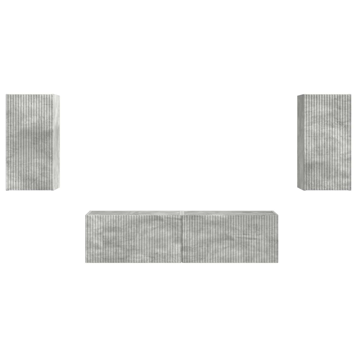 TV szekrény garnitúra 4 pcs Beton Szürke Szerelt Fa